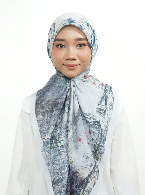 SQ COTTON VOILE BORDERING BLUE 1 SQ COTTON VOILE BORDERING BLUE 1