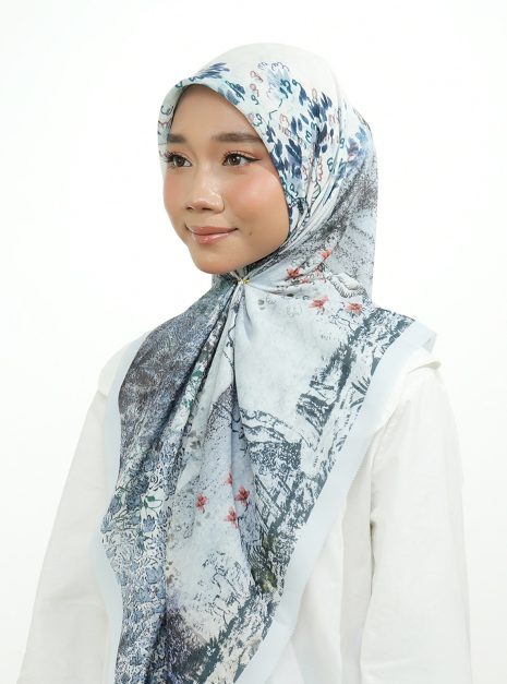 SQ COTTON VOILE BORDERING BLUE 2 SQ COTTON VOILE BORDERING BLUE 2