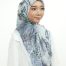SQ COTTON VOILE BORDERING BLUE 3